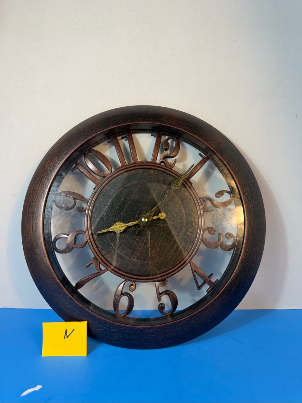 Vintage Style Bronze Wall Clock - Brown